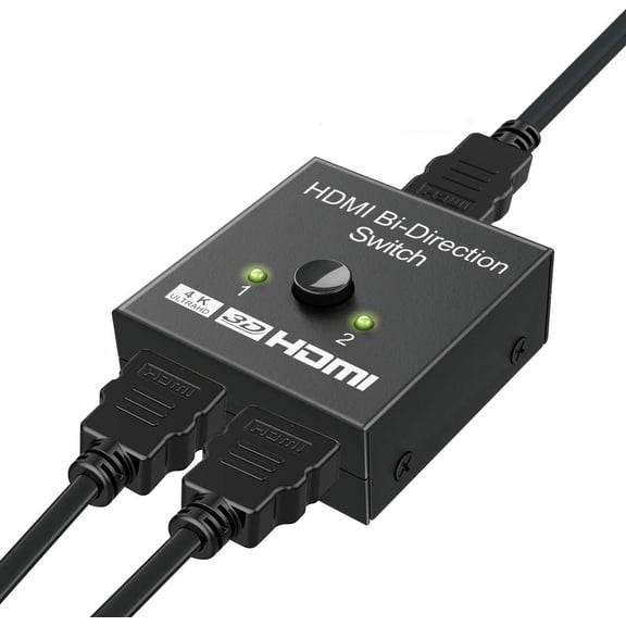 HDMI Switch Bi-Direction 4K HDMI Splitter 2 x 1/1 x 2 No External Power Required 2 Ports HDMI Switcher Supports Ultra HD 4K 3D 1080P for PS4 Xbox Fire Stick Roku