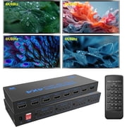 4x4 Matrix HDMI Switch 4K@60Hz, HDMI Splitter 4 in 4 Out with Multiple Ports & Stable Signal, Remote & Button Control, HDMI 1.4 1080P 3D for PS4 PC Camera