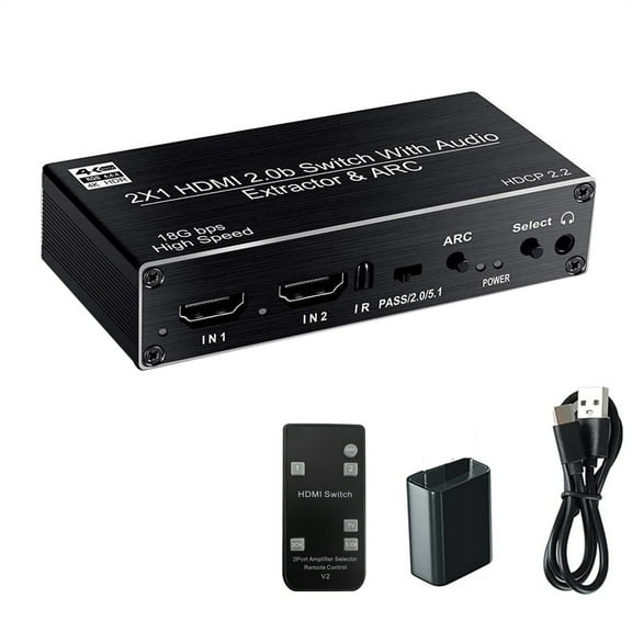 HDMI Switcher 4K60Hz Resolution Support, ARC Function, Automatic Signal Identification