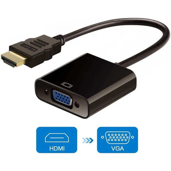 HDMI To VGA Adapter Connector,Gold-Plated HDMI to VGA Adapter (Male to Female) for Computer, Desktop, Laptop, PC, Monitor, Projector, TV Box
