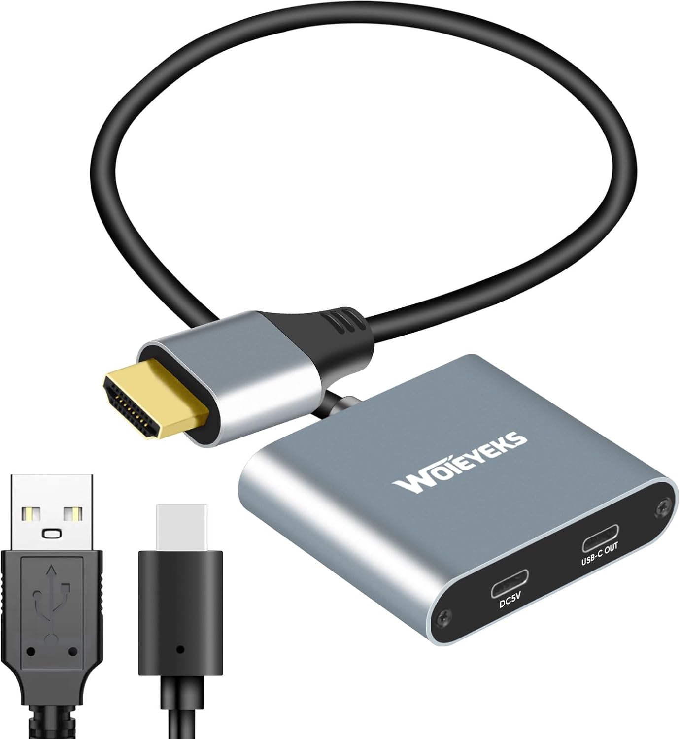 HDMI to USBC Female Cable Adapter 4K 60Hz HDR with USB C Powered,Uni