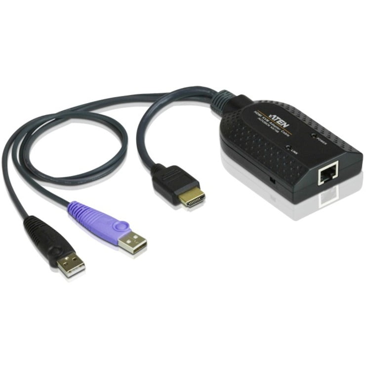 ATEN HDMI USB Virtual Media KVM Adapter Cable with Smart Card Reader (CPU Module)-TAA Compliant - KVM Cable for KVM Switch, Audio/Video Device, Card Reader - First End: 1 x USB Type A - Male, 1 x U...