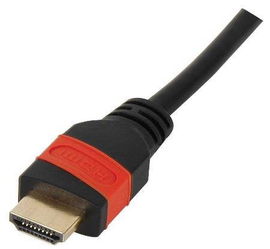 HDMI V1.4 Hi Speed Cable Assembly, 3D & 4K Compatible, In Wall CL3 Rated, Red/Black, 50 ft, 15.24 m - image 1 of 1