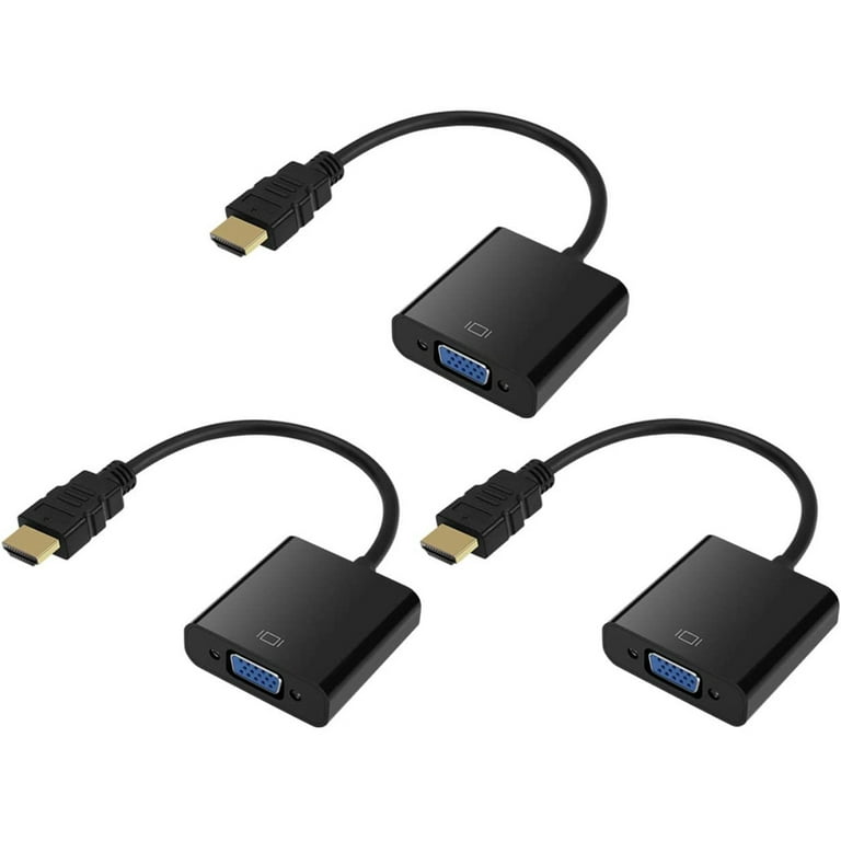  Moread HDMI to VGA, 5 Pack, Gold-Plated HDMI to VGA Adapter  (Male to Female) for Computer, Desktop, Laptop, PC, Monitor, Projector,  HDTV, Chromebook, Raspberry Pi, Roku, Xbox and More - Black 