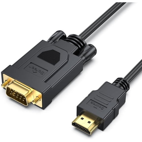 HD to VGA 6 Feet Cable, Uni-Directional HDComputer to VGA Monitor Cable (Male to Male) Compatible for Computer, Desktop, Laptop, PC, Monitor, Projector, HDTV, Roku, Xbox