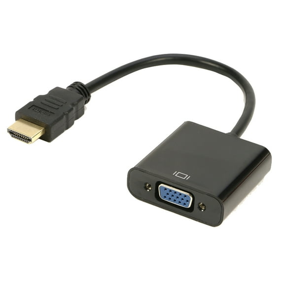 HDMI to VGA Adapter, iXever Gold-Plated HDMI to VGA Female Converter for Computer, Desktop PC, Laptop to Monitor, Projector, HDTV, Compatible with Chromebook, Raspberry Pi, Roku, Xbox and More - Black