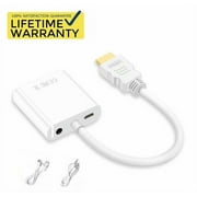 HDMI to VGA Converter Adapter with 3.5mm Audio Jack Supports HD 1080P@60Hz Male to Female for TV Stick, Raspberry Pi, Laptop, Chromebook, Roku, Xbox and More Black