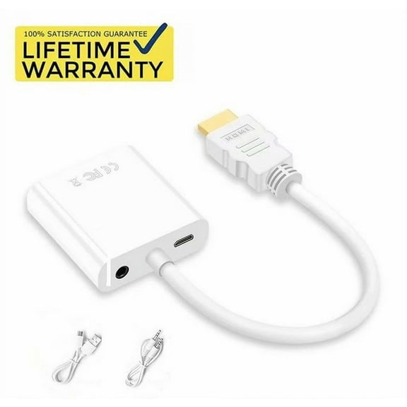 HDMI to VGA Converter Adapter with 3.5mm Audio Jack Supports HD 1080P@60Hz Male to Female for TV Stick, Raspberry Pi, Laptop, Chromebook, Roku, Xbox and More (Black)