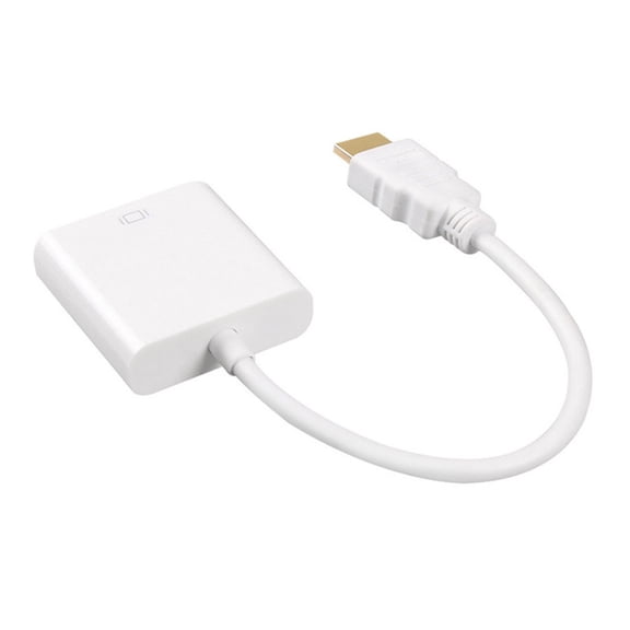HDMI to VGA, Gold-Plated HDMI to VGA Adapter Cable(Male to Female) with Computer, Desktop, PC, Monitor, Projector, HDTV, Chromebook, Raspberry Pi, Roku and More(White), VGA HDMI