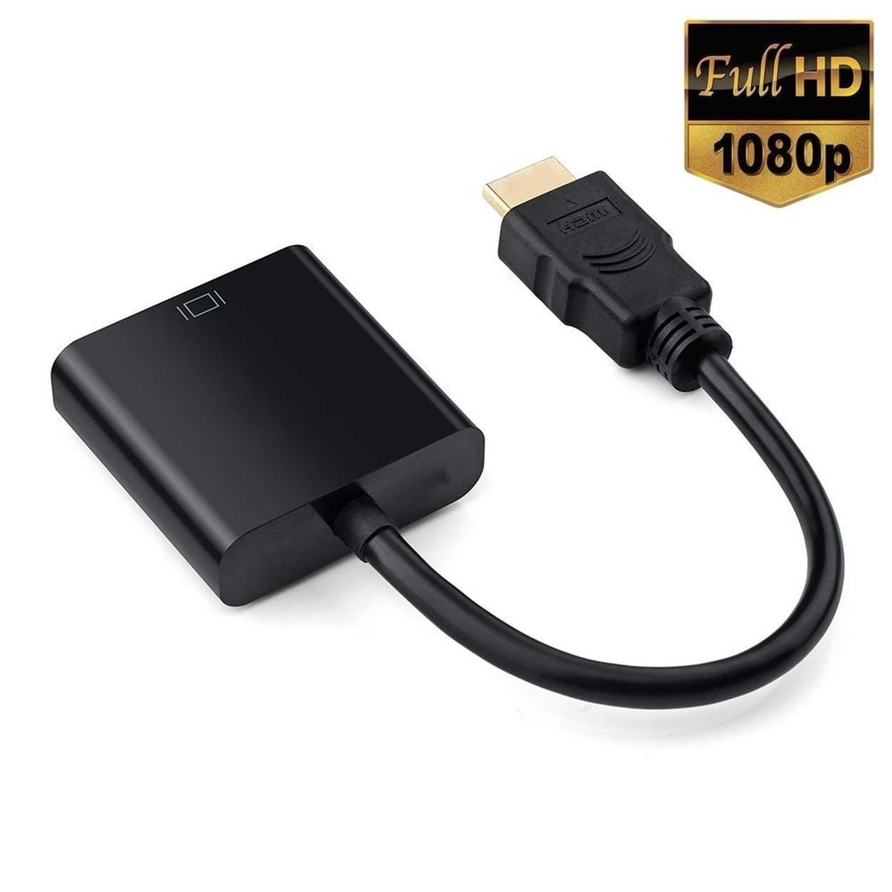 ONTEN HDMI to VGA, HDMI to VGA Adapter, Gold-Plated 1080P Active HDMI to  VGA Adapter Video Converter Male to Female PC/Laptop/DVD Black
