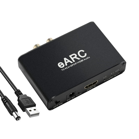 HDMI eARC ARC Audio Extractor 192Khz eARC to RCA Audio Converter Digital to Analog Adapter,HDMI eARC ARC Audio TV Adapter for DTS Dolby Atoms AC3 LPCM Fiber AY128