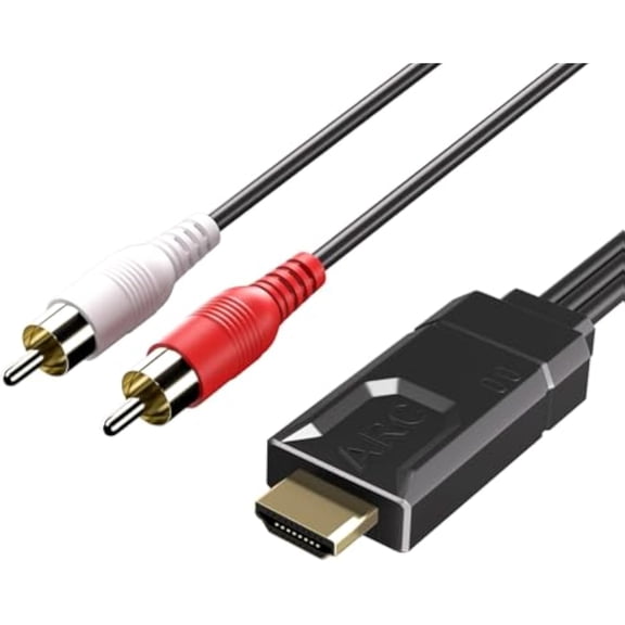 HDMI eARC/ARC to RCA Audio Converter Extractor, 192KHz DAC with CEC Volume Control & 6FT Cable, PCM 2.0 Audio Adapter for TV Speakers