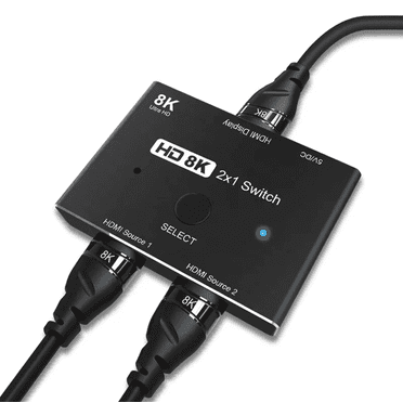 XIBUZZ HDTV Roku HDMI Splitter 2.0 Switch 2x1, 8K@60Hz 4K@120Hz Dual Output, 48Gbps HDR10, Smart TV, PS5, Xbox