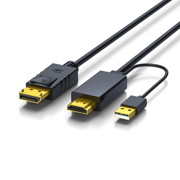 HDMI to DisplayPort Cable, Uni-Directional Only, 4K@60Hz 2K@144Hz, HDMI DP Converter Cord for Laptop, Desktop PC, Xbox, PS5, Monitor & Display