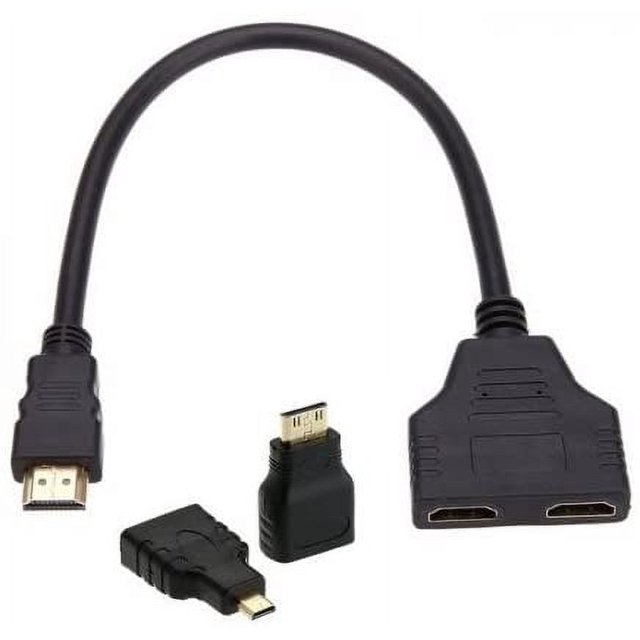HDMI to Dual HDMI Female Y Splitter Switch Extension Adapter Cable with