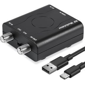 HDMI to RF Modulator, HDM61 VHF RF Converter  NTSC TV Adapter with 1080P PLL Control, Supports Game Consoles, PC, DVD, CCTV for Home TV