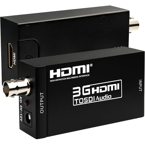 HDMI to SDI Converter, HDMI to SD-SDI HD-SDI 3G-SDI Audio Video Adapter,Support 1080P 1080I for Camera Home Theater Monitora