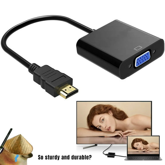 HDMI to VGA 1080P HDMI Male to VGA Female Video Converter Adapter Cable for PC Laptop HDTV Projectors and Other HDMI Input Devices