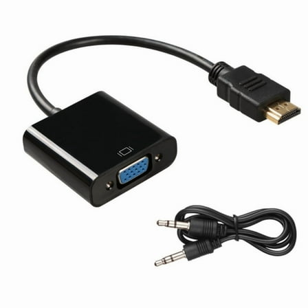 HDMI to VGA Adapter 1080P with Audio Output HDMI Male to VGA Female Adapter for Laptop PC DVD Projectors Monitors
