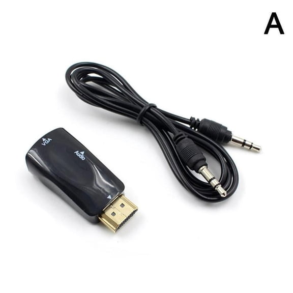 HDMI-Compatible to VGA Adapter Converter With Audio Cable HD 1080p Audio Output 3.5 mm K8T0