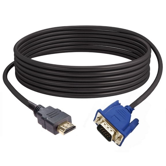 HDMI to VGA Adapter Cable 6FT with Audio, HDMI-Compatible to VGA Converter Cable, 1080P HD Video Adapter for PC, Laptop, Monitor, Projector