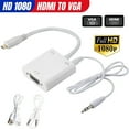 thumbnail image 1 of HDMI to VGA with Audio Adapter,Gold-Plated 1080P HDMI to VGA Adapter Video Converter Male to Female with 3.5mm Audio Port for PC,Laptop,DVD, 1 of 11