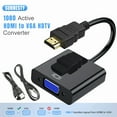 thumbnail image 1 of HDMI to VGA with Audio Adapter,Gold-Plated 1080P HDMI to VGA Adapter Video Converter Male to Female with 3.5mm Audio Port for PC,Laptop,DVD, 1 of 12
