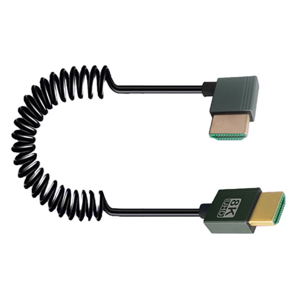 HDMIcompatible 2.1 Coiled Cable 3 Feet, 8K@60Hz and 4K@120Hz Compatible, Gold Plated Connectors for Secure Connection