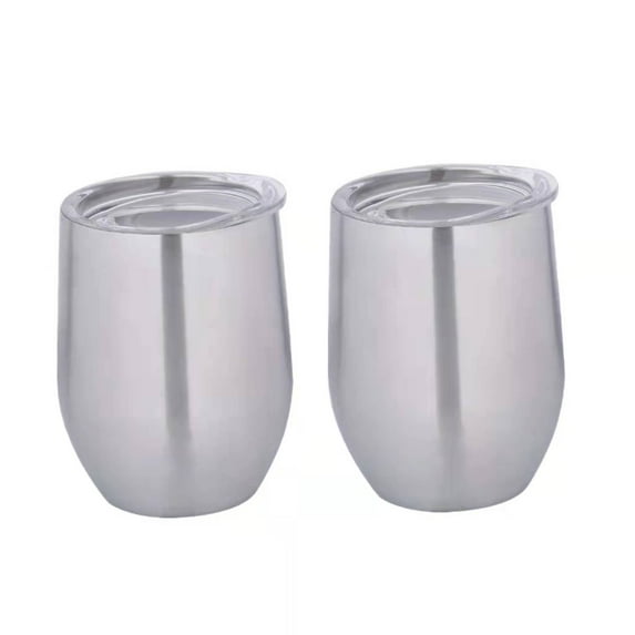 HDMY 12oz Wine Tumbler Multi-Purpose Cup, Exquisite Egg-Shaped Cup, Stainless Steel Insulated Tumbler, Wedding and Household Items, Silver
