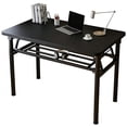 thumbnail image 1 of HDOFM 31.5 Inch Folding Computer Desk - Portable Activity Table Conference Table Home Office Desk, Attached storage rack,No Assembly,Teak, 1 of 7