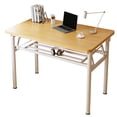 thumbnail image 1 of HDOFM 39.4 Inch Folding Computer Desk - Portable Activity Table Conference Table Home Office Desk, Attached storage rack,No Assembly,Teak, 1 of 7