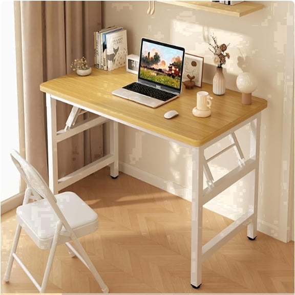 HDOFM 31.5"/39.4" No Assembly Folding Computer Desk, Foldable Laptop Table for Small Space, Home Office, Student Bedroom & Apartment