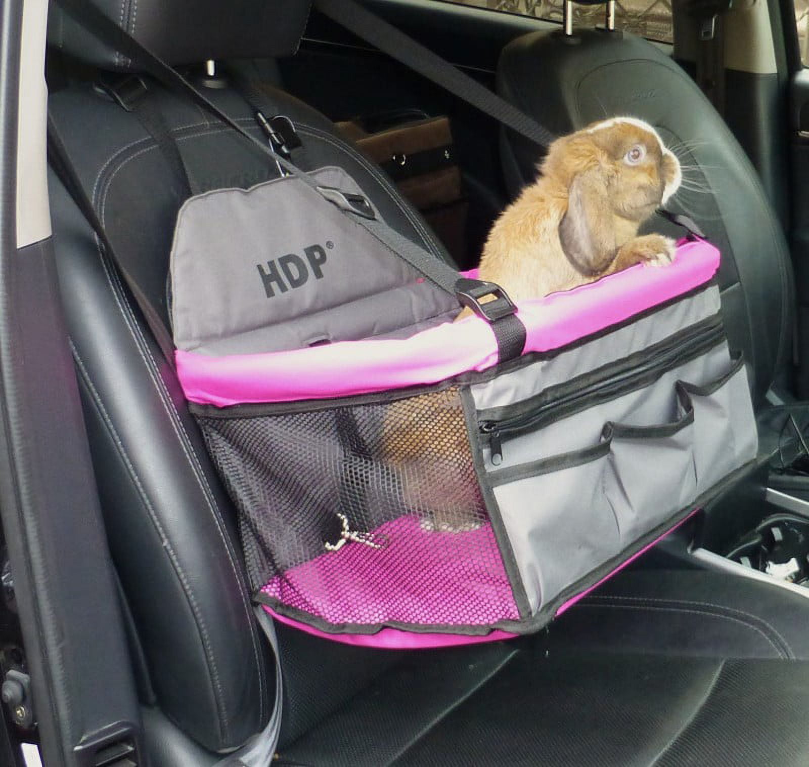 Pink Soft-Sided Adjustable Dog Car Booster Seat