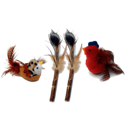 HDP Cat Nip Feather Dental Cat Toys Set