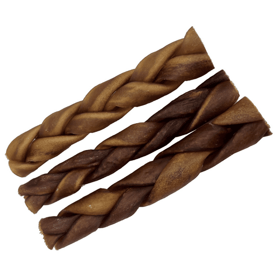 HDP Collagen Natural Braided Bully sticks Color:Braided Size:6" Pack of 10