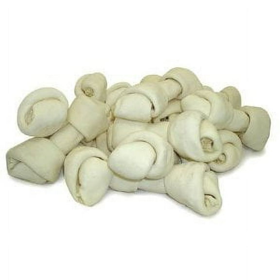 HDP Premium Natural Rawhide Bones 4-5" Size:Pack of 50