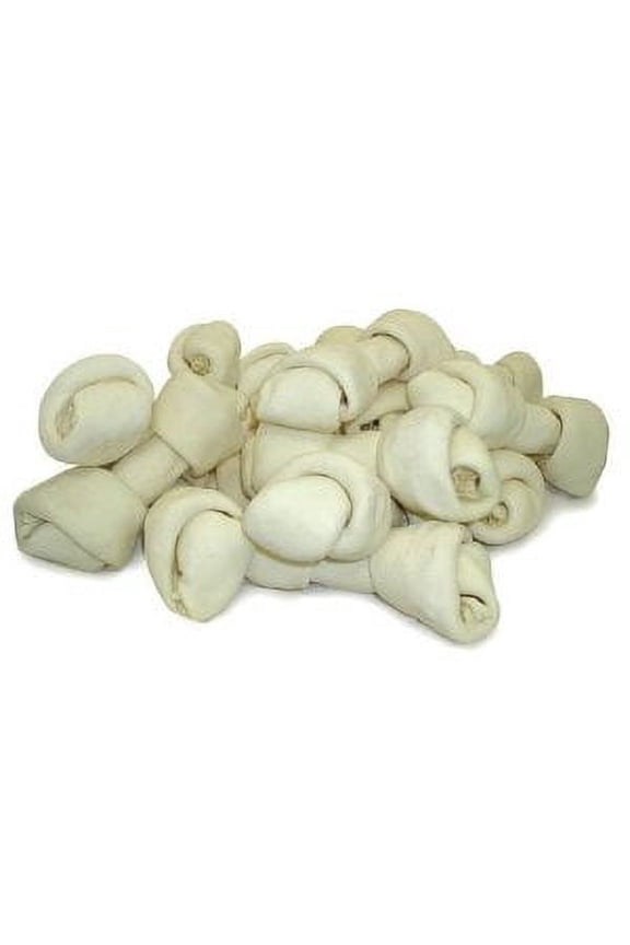 Premium Natural Rawhide Bones 4-5" Size:Pack of 50