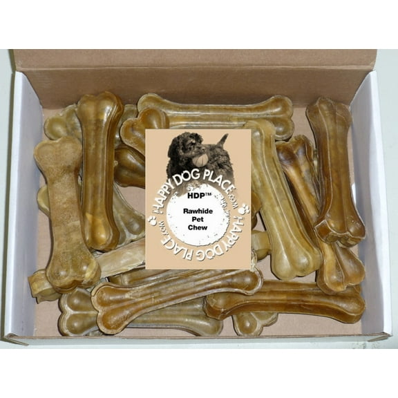 HDP Premium Pressed Rawhide Bones 6" Size:6 Inch Quantity:25 Pieces
