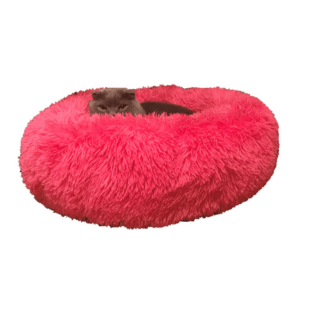 HDP Round Fuzzy Pet Bed Color:Pink
