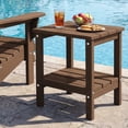 thumbnail image 1 of FUNDAZE HDPE 2-Layer End Table for Living Room, Outdoor Side Table, Patio Small End Table, Brown, 1 of 12