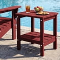 thumbnail image 1 of FUNDAZE HDPE 2-Layer End Table for Living Room, Outdoor Side Table, Patio Small End Table, Dark Red, 1 of 12