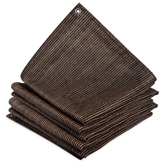 HDPE 90% Sun Block Shade Cloth Garden Netting Fabric (6'x16', Mocha)