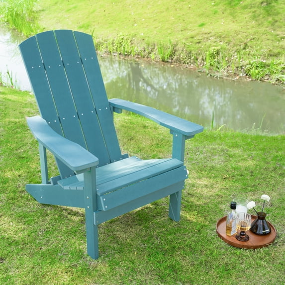 HDPE Adirondack Chairs, Camping ChairWeather Resistant Plastic Fire Pit Chairs, Adorondic Plastic Outdoor Chairs, Suitable for All Outdoor Areas Seating Lifetime, Blue