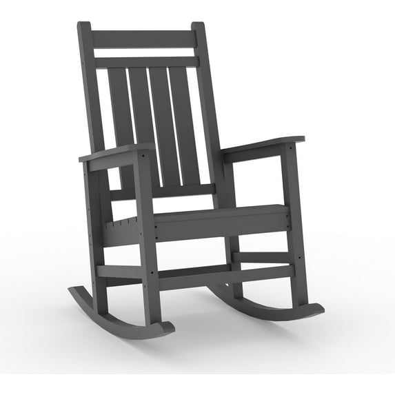HDPE All-Weather Oversized Rocking Chair, 350lb Capacity, Stainless Steel & Anti-Rollover Design