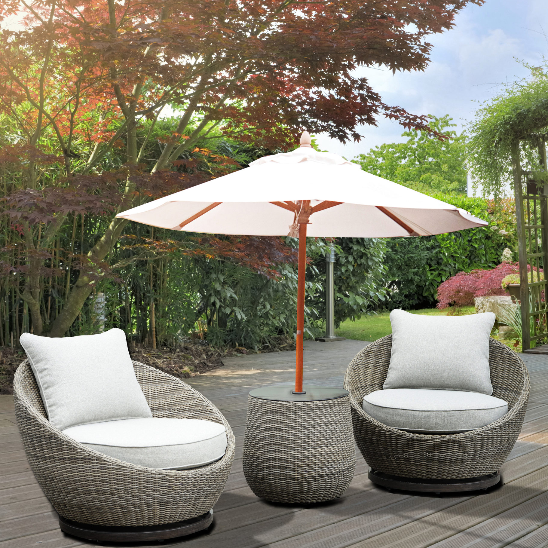 HDPE All-Weather Wicker - 360° Rotating Chairs - Balcony Enjoyment ...