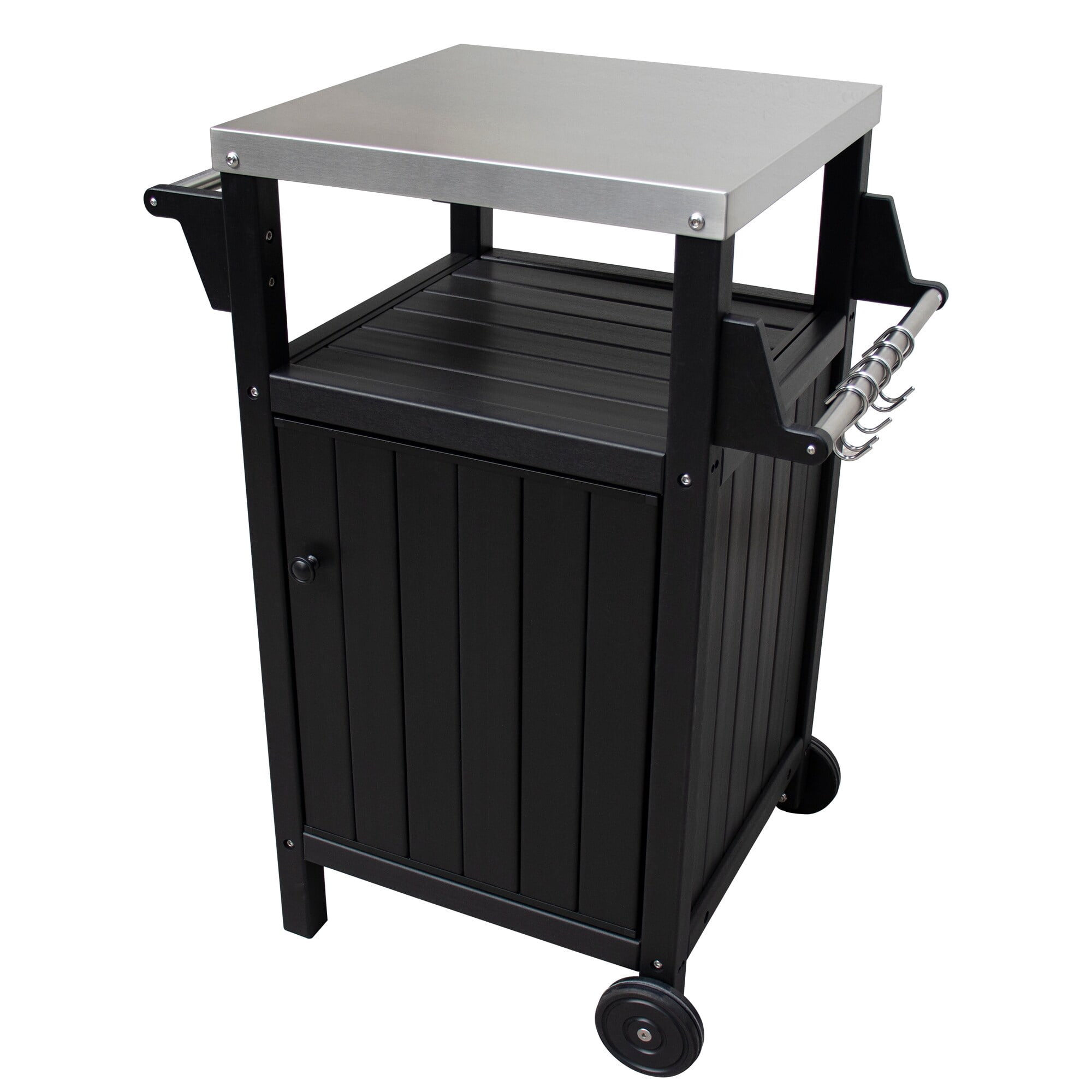 HDPE Barbecue/Grill Side Table Trolley, Outdoor Prep Dining Table Serving Cart with 304 ...