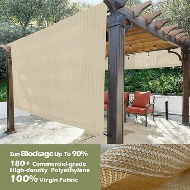 HDPE Breathable Pergola Replacement Cover Panel Canopy Shade Cover with Rod Pockets Beigebo