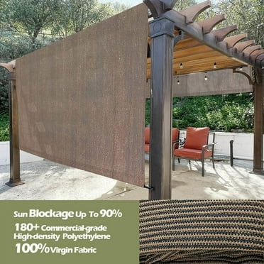 HDPE Breathable Pergola Replacement Cover Panel Canopy Shade Cover with Rod Pockets Brown