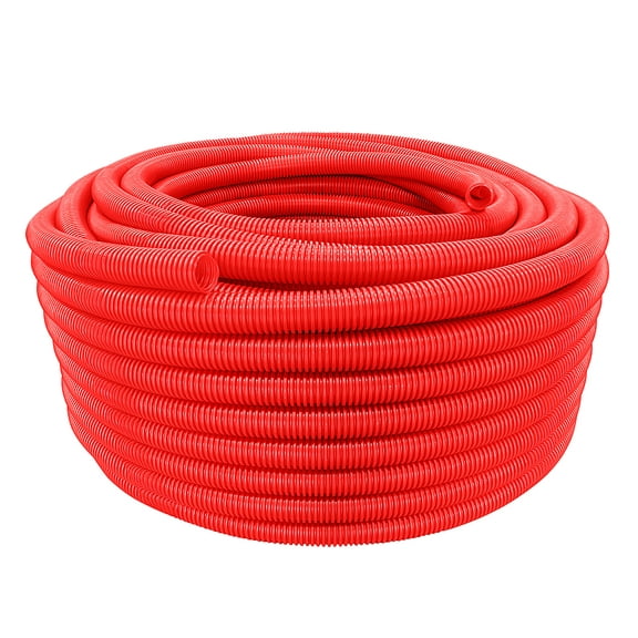 HDPE Corrugated Pre-Sleeved PEX-A tubing 1/2x 300 Ft. Insulated Pex Pipe for Commercial and Residential Applications, Pex Tubing Corrugated Sleeve Cover for Hot and Cold Water, Red