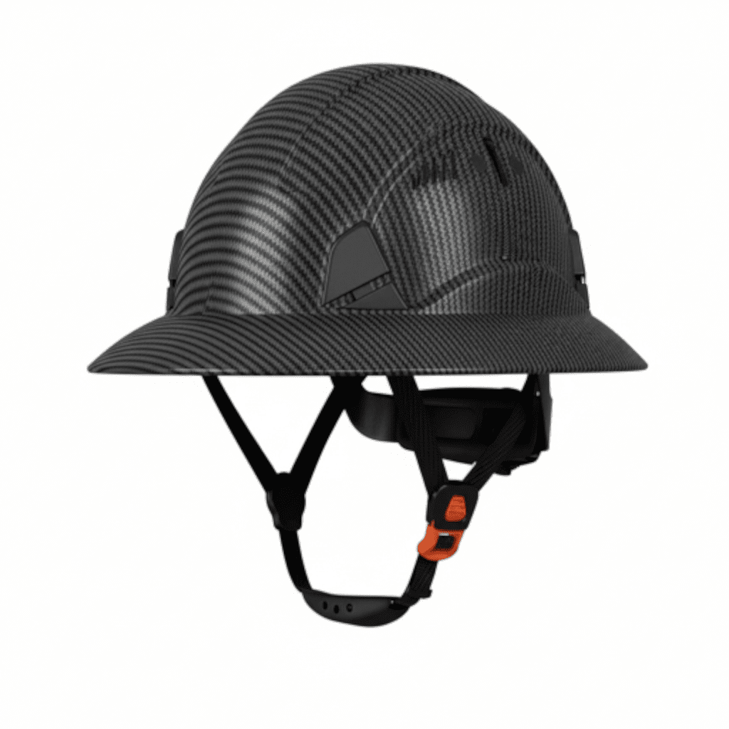 HDPE Hydro Dipped  Black/Silver Full Brim Hard Hat with Fas-trac Suspension
